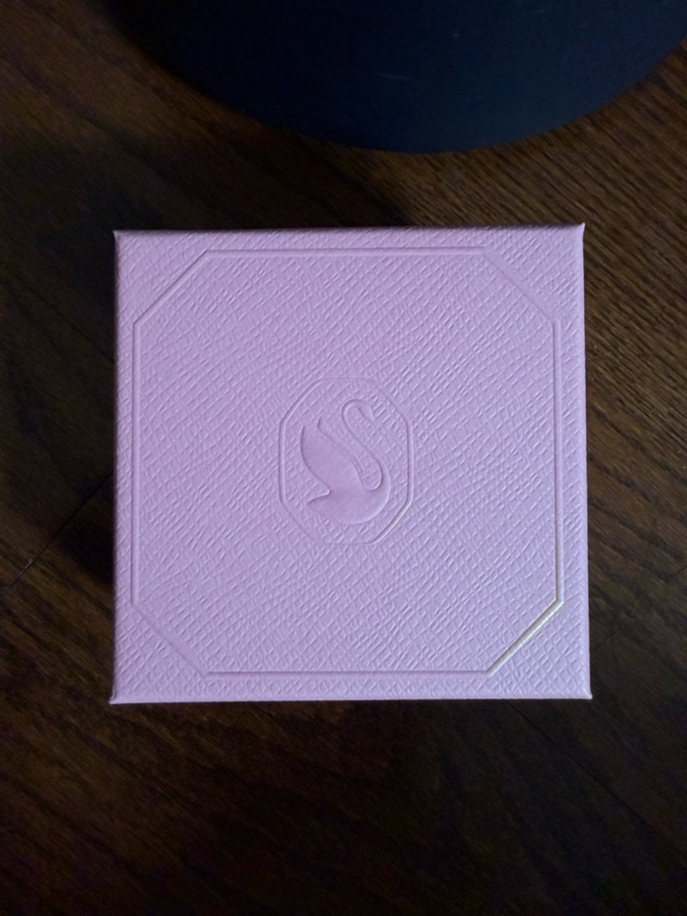 Pink Embossed Jewelry Box with Swan Logo